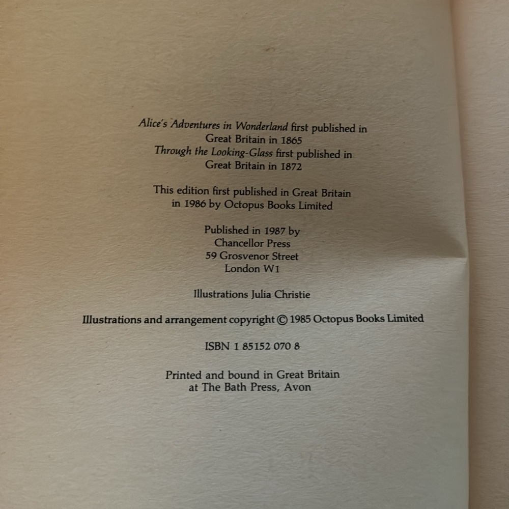 Vintage 1987 Printing Alice’s Adventures in Wonderland by Lewis Carrol - Picture 3 of 8
